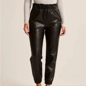 Abercrombie Faux Leather High Rise Joggers